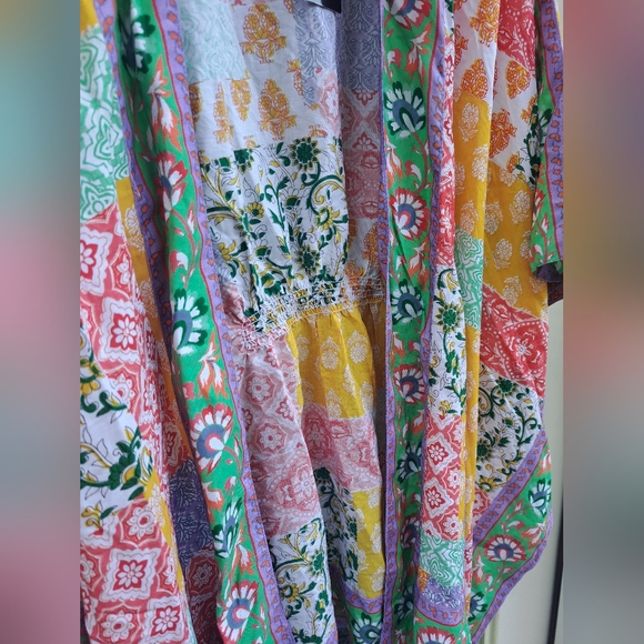 TOLANI COLLECTION WOMEN'S PRINTED OPEN FRONT WOVEN KIMONO MULTICOLOR SzM NWT! - Picture 4 of 7